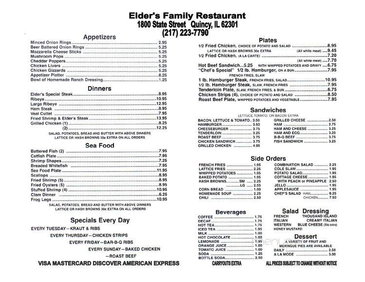 Elder's Family Restaurant - Quincy, IL