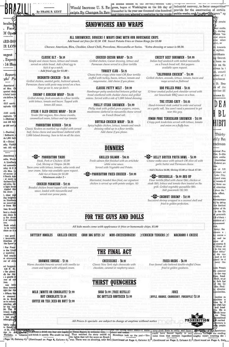 Prohibition Junction Sports Bar & Grill - Oswego, IL