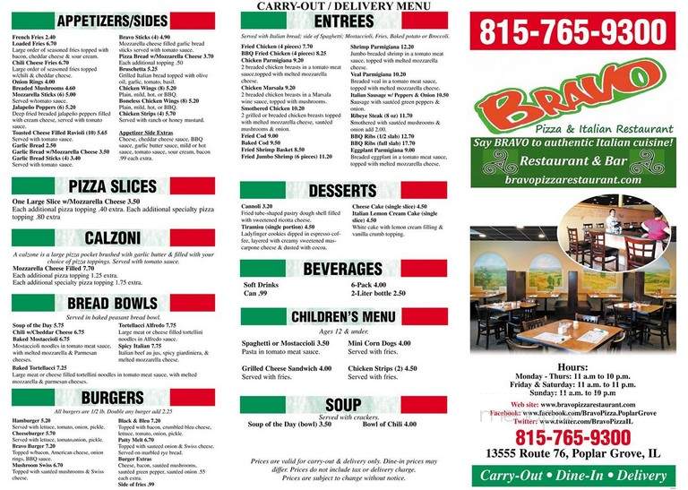 Bravo Pizza & Italian Restaurant - Poplar Grove, IL