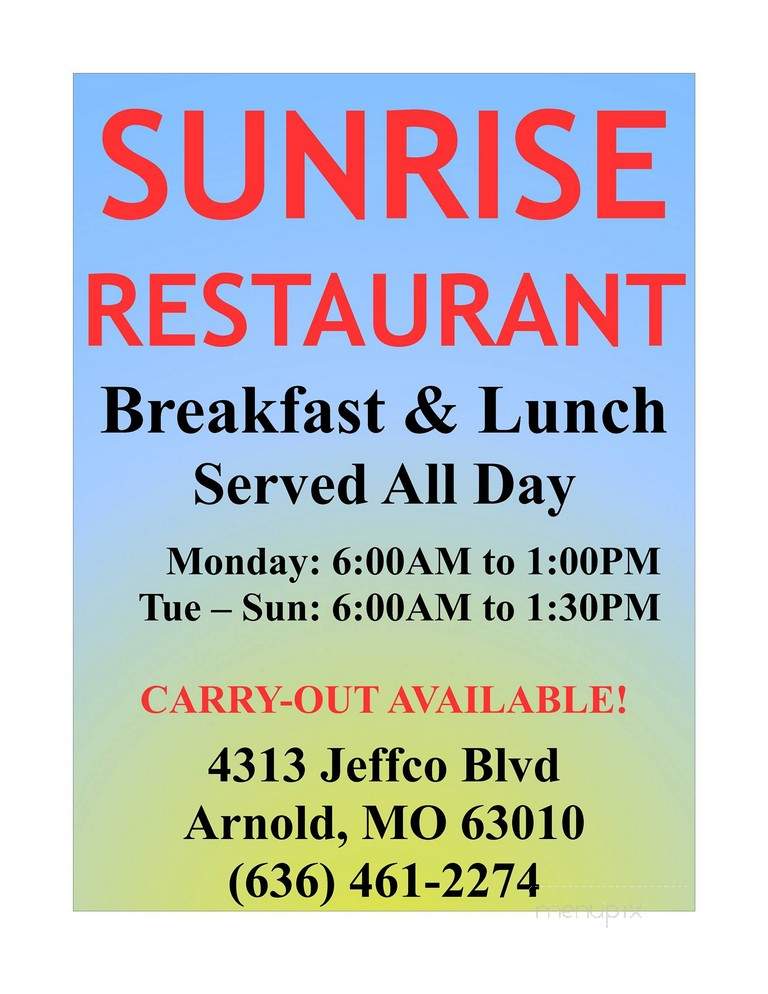 Sunrise Restaurant - Arnold, MO