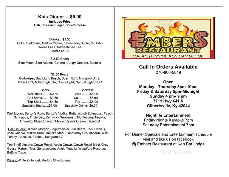 Ember's at Kenbar Lodge - Gilbertsville, KY