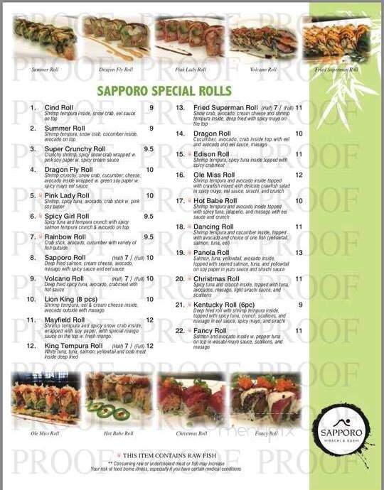 Sapporo Hibachi & Sushi - Mayfield, KY