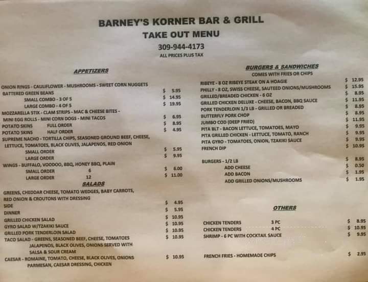 Barney's Korner Bar & Grill - Geneseo, IL