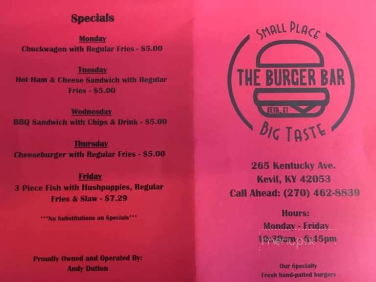 The Burger Bar - Kevil, KY