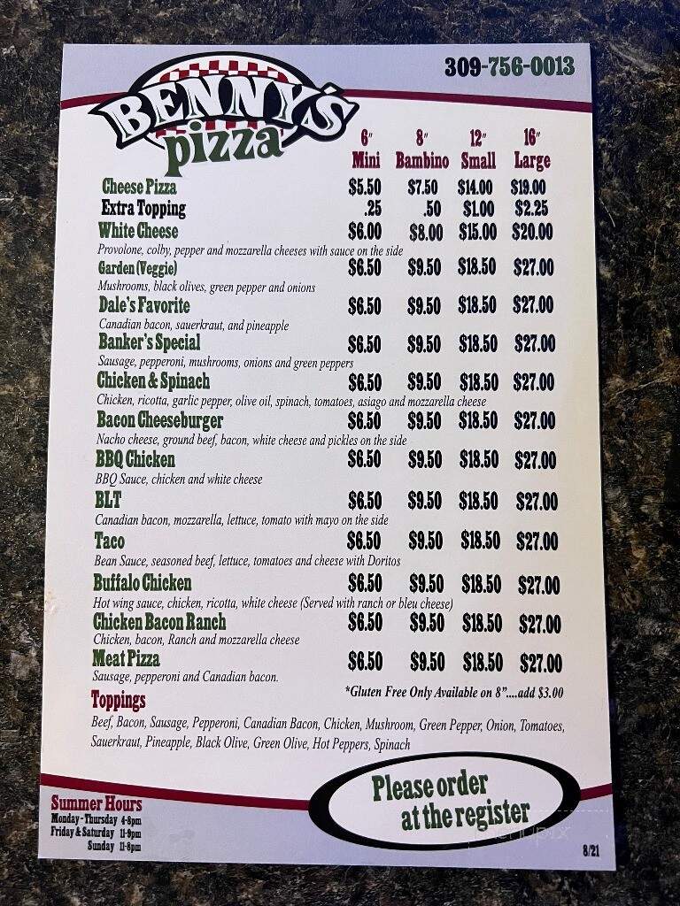 Benny's Pizza - Milan, IL