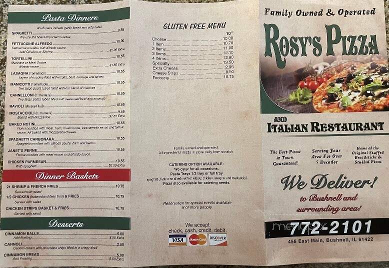 Rosy's Pizza - Bushnell, IL