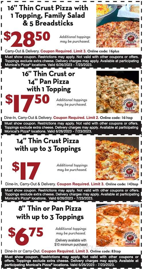 Monical's Pizza - Charleston, IL