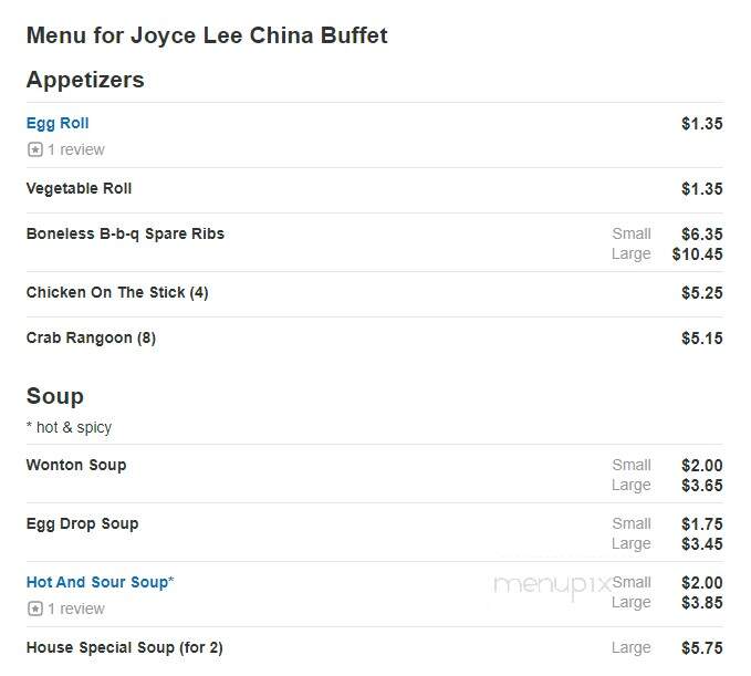 Joyce Lee China Buffet - Yorkville, IL