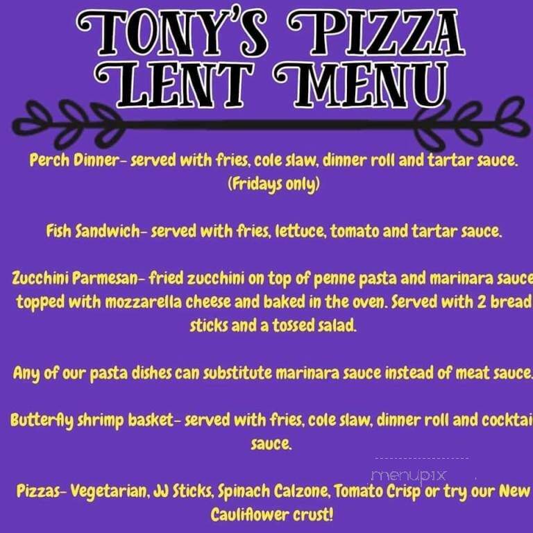 Tony's Pizza Of Peotone - Peotone, IL