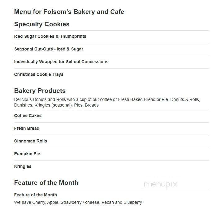 Folsom's Bakery and Cafe - Dixon, IL