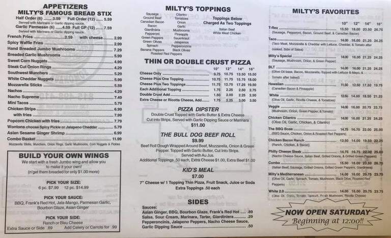 Uncle Milty's Pizza House - Somonauk, IL