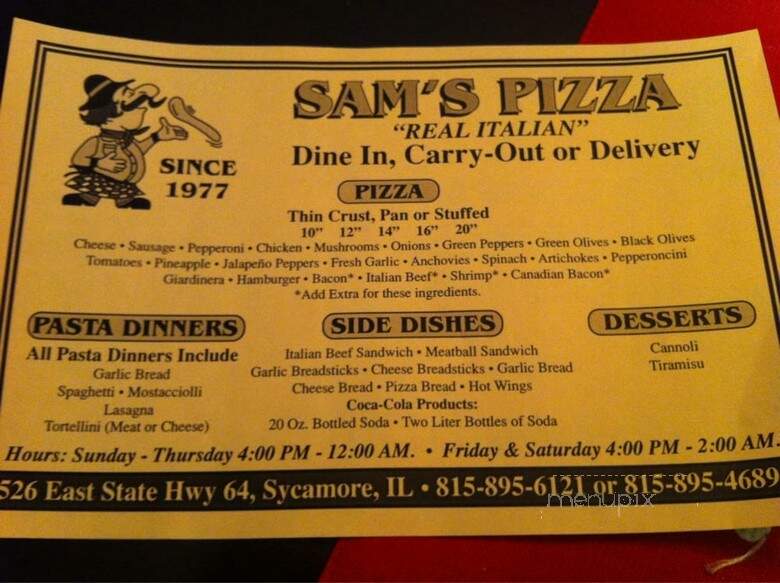 Sam's Pizza - Sycamore, IL