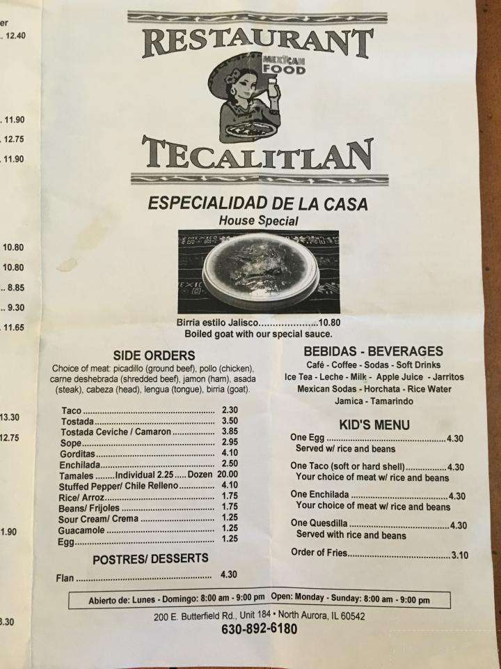 Restaurant Tecalitlan - North Aurora, IL